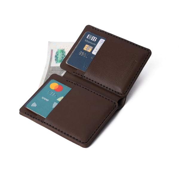 Slim brown leather wallet