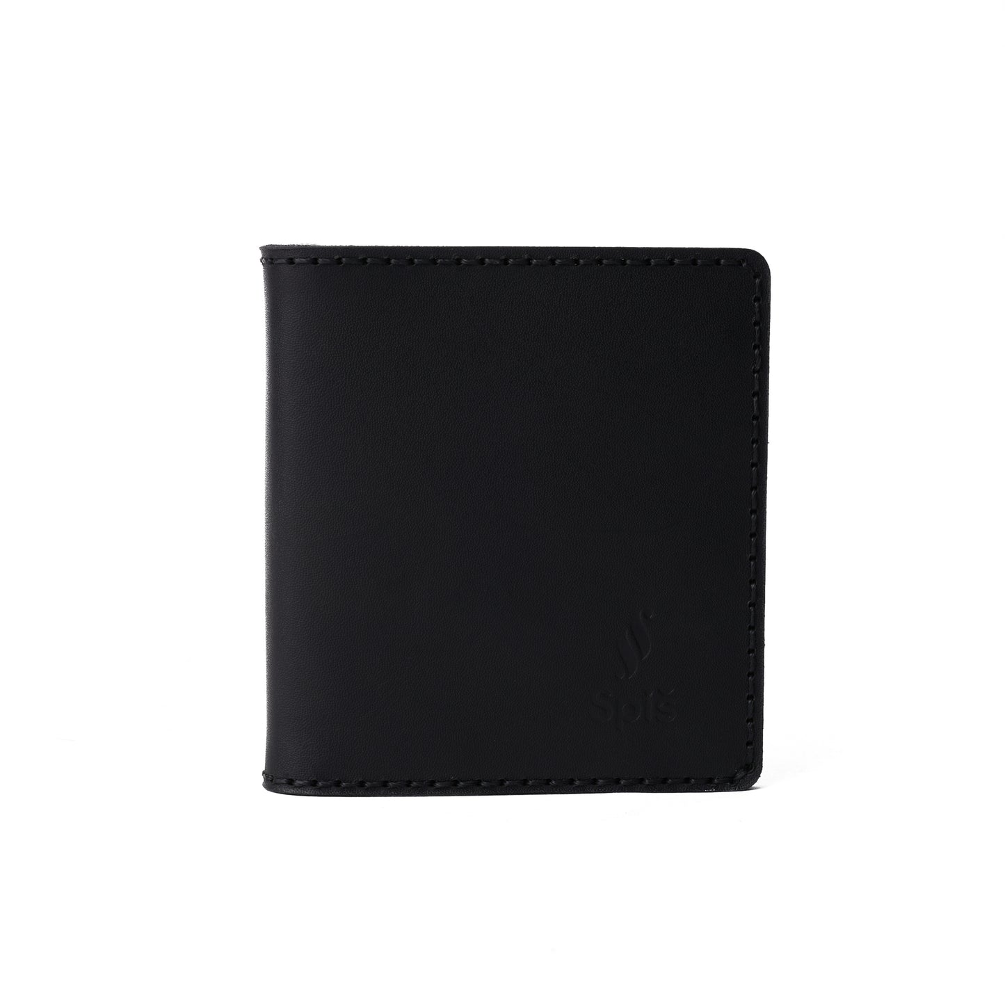 Bifold black leather card holder