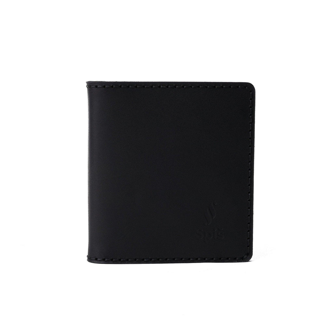 Bifold black leather cardholder - Spiš.