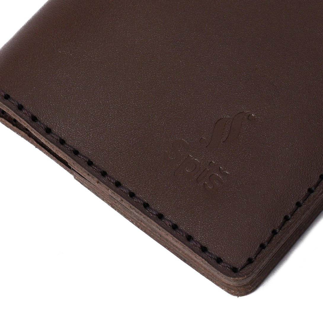 Bifold brown leather cardholder - Spiš.