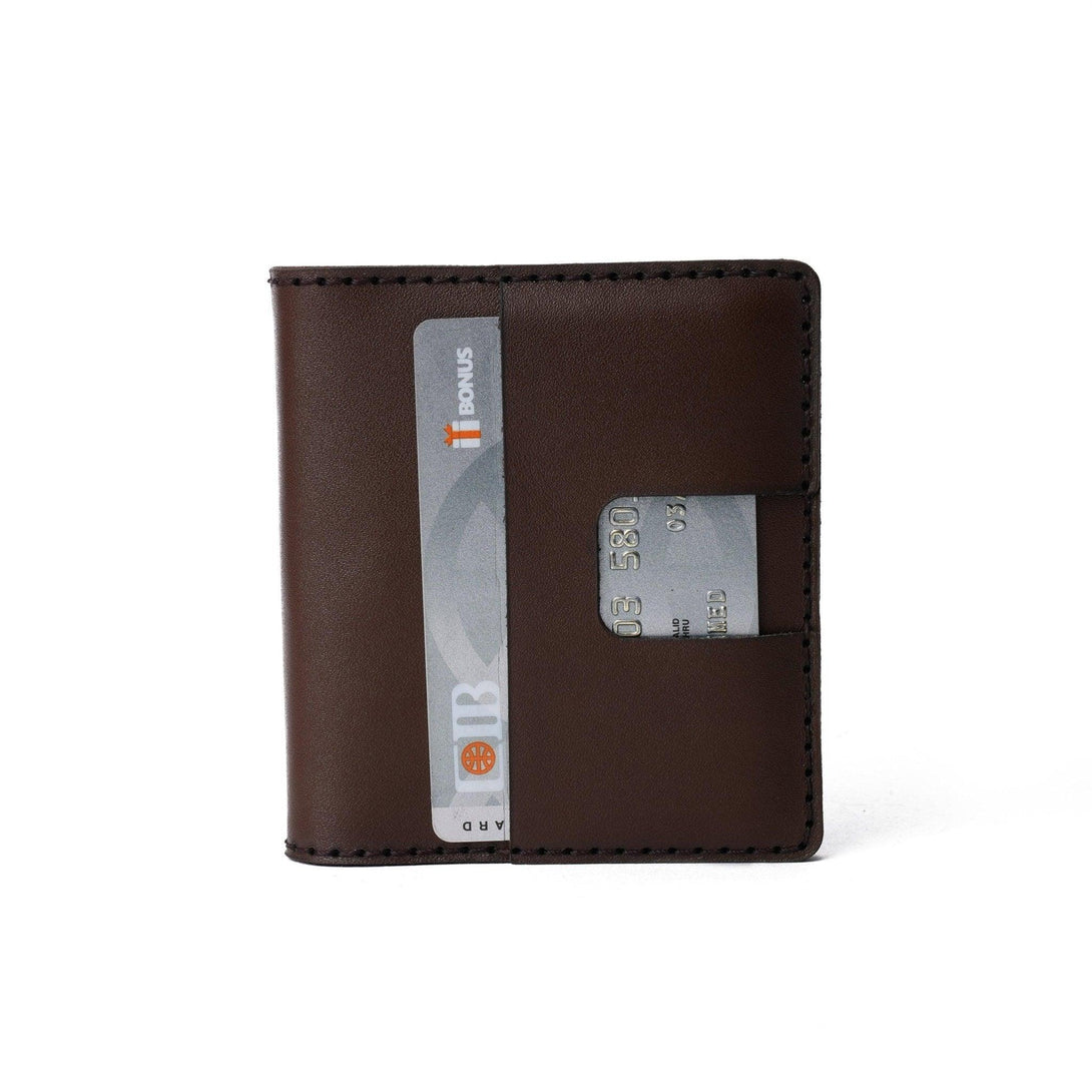 Bifold brown leather cardholder - Spiš.